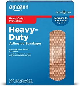 Amazon Basic Care Heavy-Duty Fabric Adhesive Bandages, First Aid and Wound Care Supplies, One Size, 100 Count