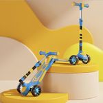 Lifelong Kids Scooter with Led Wheels,Blue& Yellow