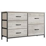 Nicehill Dresser, Dresser for Bedroom with 5 Drawers, Storage Drawer Organizer, Wide Chest of Drawers Closet, Clothes, Kids, Baby, TV Stand Fabric Light Wood Grain (NT-FD002)