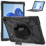 DreamerX for Microsoft Surface Pro 11 Pro 10 Pro 9 Case, Shockproof Protective Case for Surface Pro 11 Pro 10 Pro 9 13 inch with Stand Hand Strap Pen Holder, Compatible with Type Cover Keyboard, Black