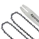 Aporozona 6inch Mini Chainsaw Chain and Bar, (2Chain+1Bar 37DL 1/4LP 043) Replacement Accessories Fits HOPTO MR6504, Fits Bomves CF21-003LW, Fits Saker SK1806F-1,Fits ROIBY,Fits Zeeksaw, Fits Seesii