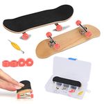 Fingerboard Finger Skateboards, Professional Mini Alloy Complete Wooden Maple Deck with Box Reduce Pressure Kids Gifts (Red)