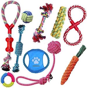 Dog Toys Aggressive Chewers - HMNXG Puppy Toys chew Toys Dog Toys for Small Dogs Rope for Medium to Large Dogs - 10 Pcs