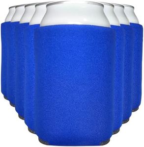 TahoeBay Blank Beer Can Cooler Sleeves (8-Pack) Bulk Sublimation Blanks for Vinyl Plain Soft Foam Can Sleeves Coolers for Soda Cans & Bottles Black, White, Solid Color (Royal Blue, Regular 12oz)