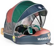 Mambobaby Float - Non-Inflatable Baby Swim Ring with Sun Canopy, Florida-Inspired Design for Infants 3-24 Months, Safe & Comfortable Pool Float for Toddlers, Durable Foam Swim Trainer
