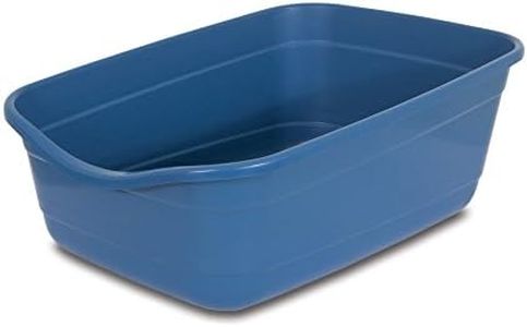 Petmate Cat Litter Box - High Capacity, Open for Large Cats Blue, Made in USA