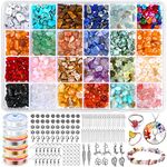 Crystal Jewelry Making Kit with 24 Colors Crystal Beads Cludoo Crystals for Jewelry Making Kit with Gemstone Beads,Jewelry Wire, Pendants, Earring Hooks Crystal Beads for Jewelry Making