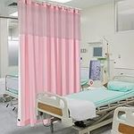 MAIHER Inherent Flame Retardant Medical Privacy Grommet Hospital Curtains, Cubicle Curtains for Hospital, Lab,Clinic, School Nursery, (1 Panel, Pink, 9x8ft)