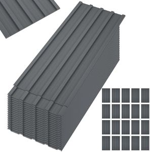 Jaxilyn Metal Roof Panels 20 Pcs Roofing Panels Galvanized Steel with Screw Resistant,Versatile and Durable Suitable for Garages,Sheds, Stables and Mobile Homes Gray 99 sq.ft