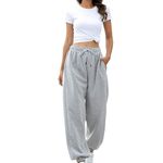 dockstreet Loose Baggy fit Joggers/Loose Yoga Pants/Casual Extra Baggy fit Lower Cotton for women2912vag-BagyFITJogrLGrey 28