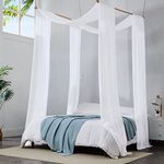 Warm Home Designs Pair of 2 Chiffon White & White Canopy Bed Curtains. 35 x 216 Inches Bed Canopy Curtains for Twin, Full or Queen Size Bed. Great as Canopy for Girls Room. CHB White & White 216"