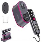 Docoss 2-in 1 Handheld Garment Steamer For Clothes, 1600 Watts Mini Steam Iron For Travel, Vertical & Horizontal with LCD Display|10s Fast Heating|180ML Water Tank Portable Travelling Steam Iron