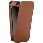 Sena 826102 Magnet Flipper Leather Case for iPhone 5, 1-Pack, Retail Packaging (Tan)