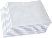 Ricosky Women'sLadies Pure White Handkerchiefs,12 inch,100% Cotton, Pack of 12