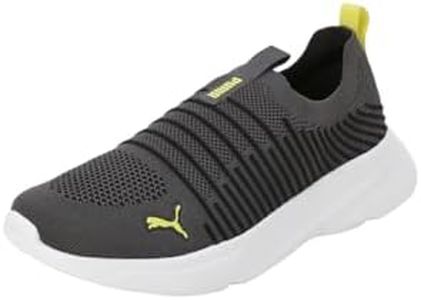 Puma Mens Kardio Slipon Black-Dark Coal-Lime Sheen Sneaker - 10 UK (39713101)