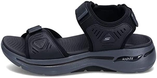 Skechers Men's GOwalk Arch Fit Sport Sandal, Black/Charcoal, US 10