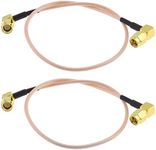 eMagTech 2Pcs SMA Male to SMA Male Right Angle Cable Replacement Small Right Angle Coaxial Cable Accessories for Antennas FPV Drone LTE Hotspot Gateway