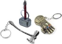 365Home 3-Pack Stormbreaker Keychain Infinity Gauntlet Keychain Mjolnir Key Chain Thor Hammer Keychain Key Ring