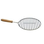 BBQ Dragon Round Grill Grate for Charcoal Chimneys - 9" Cooking Grate with Wood Handle - Stainless Steel Grill Rack, Fire Pit Grill Grate - BBQ Grate, Suited with Weber Charcoal Chimney