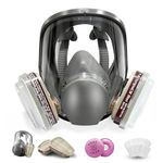 DIEBA Reusable full Face Cover, Full Face Respirator Mask, Organic Vapor Gas Mask with Activated Carbon Filters Anti-fog Gas Cover Against Dust Fume for Painting, Polishing, Welding, Staining, Cutting