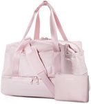 Weekender Bags for Women, BAGSMART Travel Duffel Bags with Shoe Compartment,Personal Item Travel Bag for Airlines, Carry on Overnight Tote Bag with Toiletry Bag (Pink)