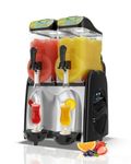 GSEICE Slushie Machine 8 Gallons Commercial Slushy Machine Stainless Steel for Beverage Slushies Cider Slushes, 110V/60Hz Margarita Machine with 2 Tanks for Business Mobile Bar Party Restaurant
