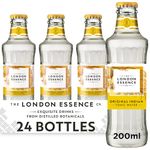 London Essence, Original Indian Tonic, Premium Cocktail Mixer, 200ml, Pack of 24 bottles, No Artificial Colours Preservatives or flavours, Low Calorie