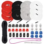 Drawstring Cord Replacement Cording with Easy Threaders+Cord Locks Buckles End Spring Toggle and 10 Yard Elastic Bungee Cords Stretch String for Sweatpants, Clothings, Pants, Jackets Coats, Hoodie