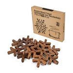 Naturoom Acacia Wood Trivets, Set of 2, Decorative Wooden Kitchen Hot Pads, for Hot Dish, Pan and Tea Pot Holder, Nonslip Coaster. (9.5''L x 8.4''W x 0.6''H)