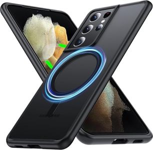 RUNGOS Magnetic for Samsung S21 Ultra Case MagSafe [Strong Magnetic] [Translucent Matte] [Slim Fit] [10Ft Drop Protection] Hard Back Shockproof Case for Samsung Galaxy S21 Ultra MagSafe Case 6.8'' 1st