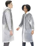 Hagon PRO Rain Coat (2 Pack) - EVA Rain Poncho for Women and Men, Reusable Raincoat White