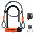 Kryptonite Unisex Lock With Flex Cable and Bracket, Orange, 7 Inch