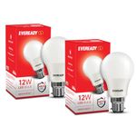 Eveready 12 Watt LED Pack of 2 Light Bulb | High Efficiency & Glare-Free Light | 4KV Surge Protection | With Wide Operating Voltage Range | 100 Lumens Per Watt | Cool Day Light (6500K)