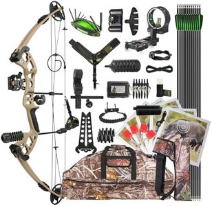 surwolf Compound bow kit 30~55LBS Adjustable Archery Bow and Arrow Set Hunting Bow Shooting Bow Left/Right for Archery Outdoor (Grey Green, Left)