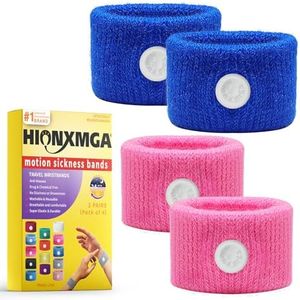 HIONXMGA Motion Sickness Bands/Acupressure Nausea Wristband for Nausea,Sea Sickness Wristbands for Natural Relief of Morning Sickness,Dizziness, Motion Sickness(Car, Sea, Flying Travel Sickness)