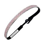 Sweaty Bands Womens Girls Headband - Non-Slip Velvet-Lined Sparkly Hairband - Bling It On Blush Pink 3/8-Inch