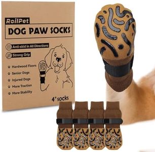 Roilpet Double Sides Non-Slip Dog Socks to Prevent Licking Paws - Strong Traction for Paw Protector, Senior Dogs, Hardwood Floors, Dog Booties with Grippers - X-Large