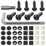 Anti-Theft License Plate Screws Kits- Stainless Steel Plate Mounting Hardware for Car Tag Frame, M6（1/4"）Security Self-Tapping Screws Fit Front Bumper. (Black)