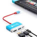 Switch Dock for Nintendo Switch/OLED Switch,3-in-1 Mini Switch TV Dock with 4K HDMI USB 3.0 Port USB C PD 100W Charging,Travel Portable Dock for Switch