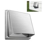 Flamorrow 5in Dryer Vent Cover for Exterior Wall, Stainless Steel Exhaust Range Hood Air Vent with Rain Cover, Robust and Weatherproof, HVAC Bathroom External Extractor Wall Vent Cover