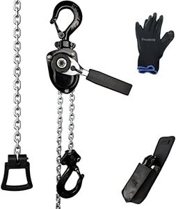 Treedeng Mini Lever Chain Hoist 1/2 Ton 10Ft Lift 1100Lbs Manual Hoist with 2 Heavy Hook Ratchet Puller Hoists