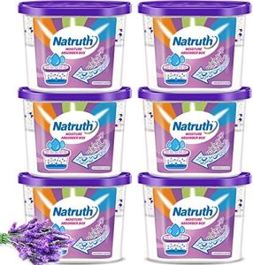 NATRUTH Moisture Absorbers With Lavender Scent,12.5OZ*6-Pack Portable Closet Dehumidifier, Odor Eliminator Absorber Bucket,Humidity Absorber,Cleaner Air Dehumidifier for Closet,Bathrooms, Kitchen