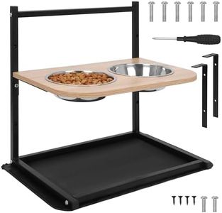 Belle Vous Ciotole per Cani Rialzate - Ciotole per Gatti con Tappetino - Porta Crocchette per Cani Acciaio Inox - con Supporto Regolabile - Dog Station Antiscivolo