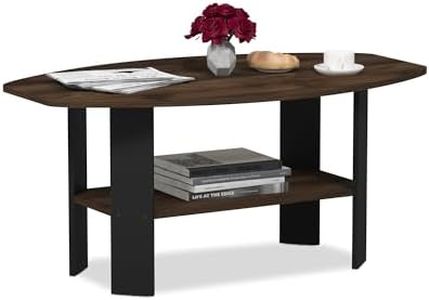 Furinno Simple Design Coffee Table, Columbia Walnut/Black