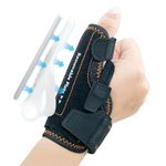 CURECARE 2 in 1 Thumb Support, Removable Thumb Splint Right Left Hand, Thumb Brace with 3 Level Stability, Reversible Thumb Support for Arthritis, De Quervain’s, Thumb Spica Splint (S/M, Black)