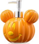 Disney Mickey Mouse Pumpkin Jack - O - Lantern Soap Dispenser - Autumn & Halloween Bathroom Décor and Storage - Orange Resin Lotion Pump