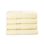 Kinton Crafts Bath Towels (550 GSM) (Pack of 4) (70x140cm) Premium Cotton Towels for Bathroom, Lightweight Ultra Soft Shower Towels, Quick Dry, High Soaking Hotel Quality Wrap Towels - Ivory
