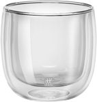 ZWILLING Sorrento 2 Piece Double Wall Teacup Glass Set - Perfect for Iced Coffee, Coffee Mug, Desert Glasses, Smoothie, Thermal Insulated Glassware