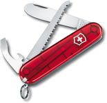 Victorinox My First Victorinox Kids Swiss Army Knife, Small, Multi Tool, Camping Knife, 9 Functions, Blade, Transparent Red