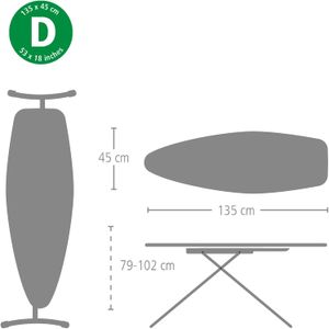 Brabantia XL Ironing Board – Denim Black, Extra Large Surface